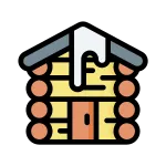 Cabin Destination House Winter Wood SVG Icon